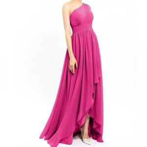 NWT Witness of Love Chiffon Unique One-Shoulder High-Low Bridesmaid Party Dress